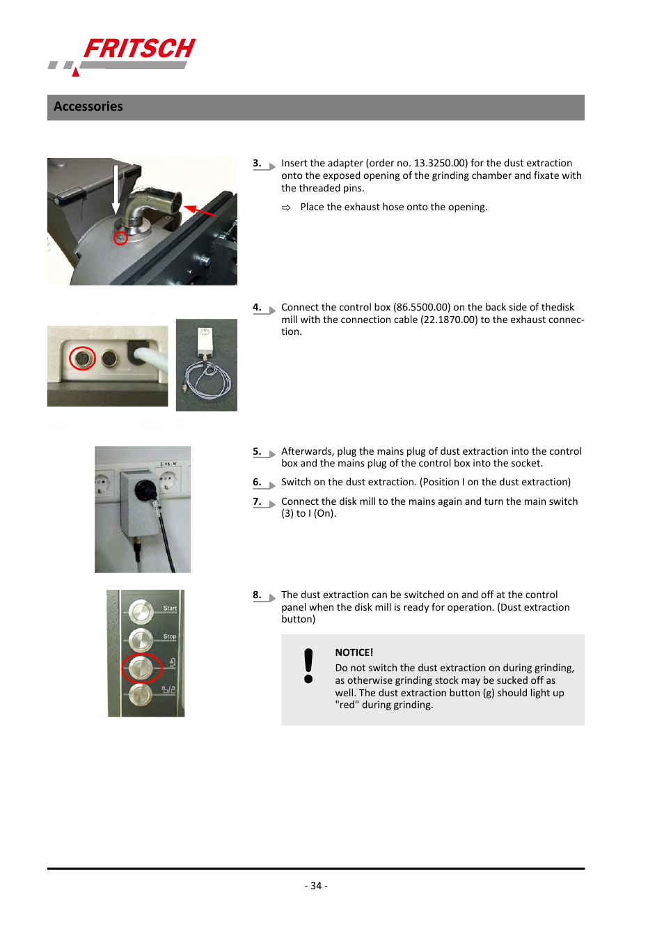 Accessories | FRITSCH PULVERISETTE 13 premium line User Manual | Page 34 / 60