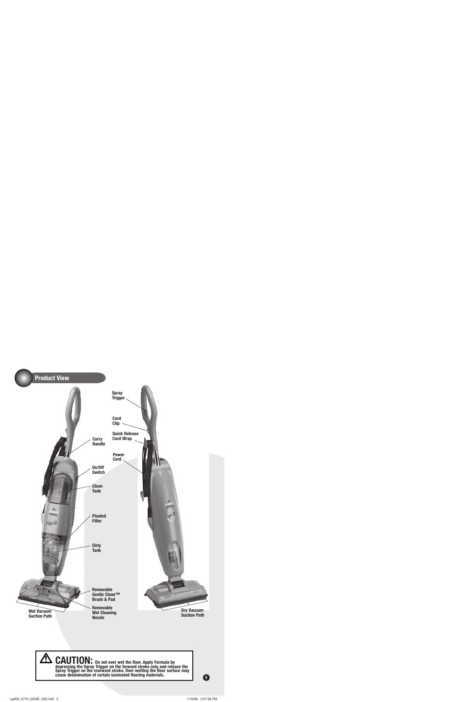 Caution | Bissell 5200 User Manual | Page 5 / 12