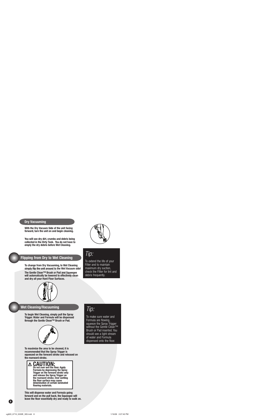 Caution | Bissell 5200 User Manual | Page 8 / 12