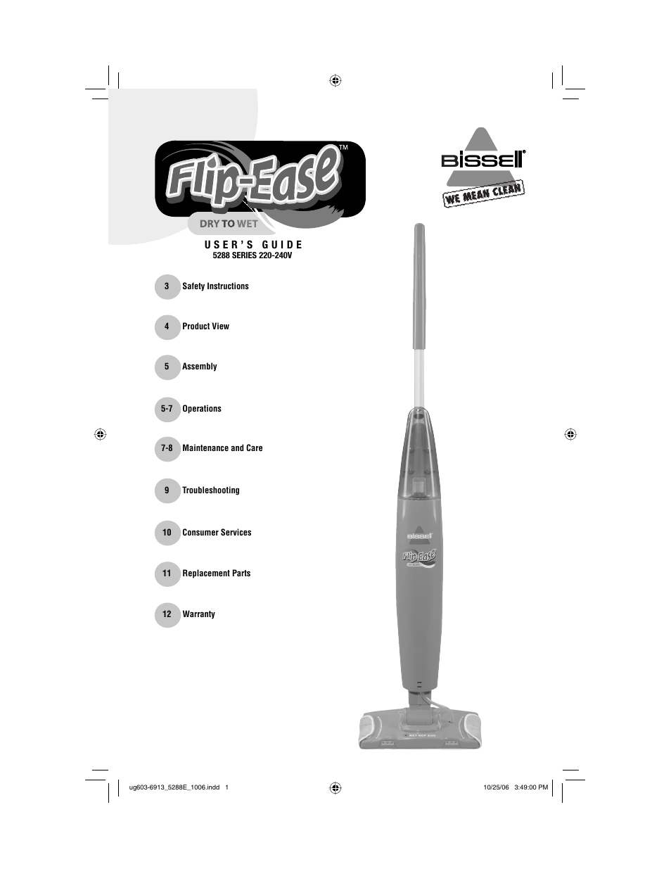 Bissell 5288 User Manual | 12 pages