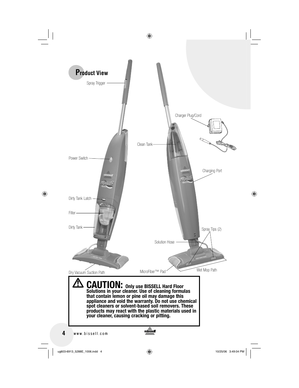 Caution | Bissell 5288 User Manual | Page 4 / 12