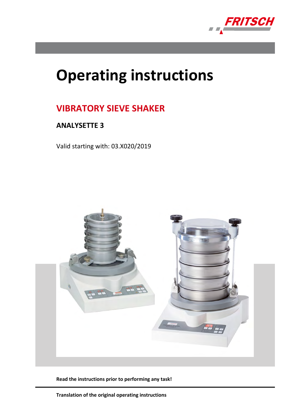 FRITSCH ANALYSETTE 3 PRO User Manual | 56 pages
