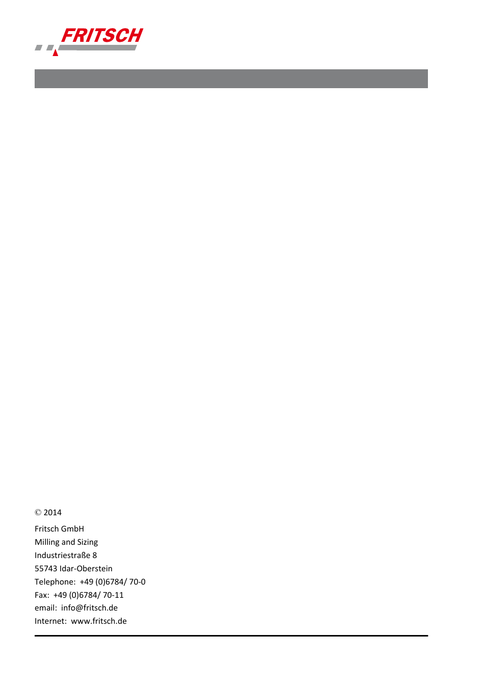 FRITSCH LABORETTE 17, size II User Manual | Page 32 / 32