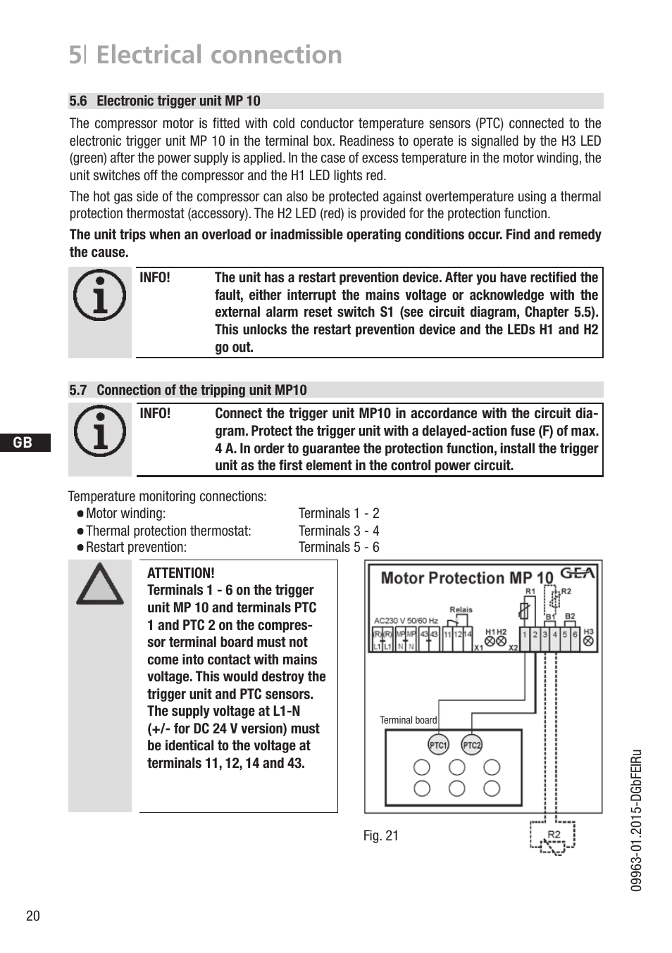 5 | electrical connection | GEA Bock HG5 User Manual | Page 20 / 32