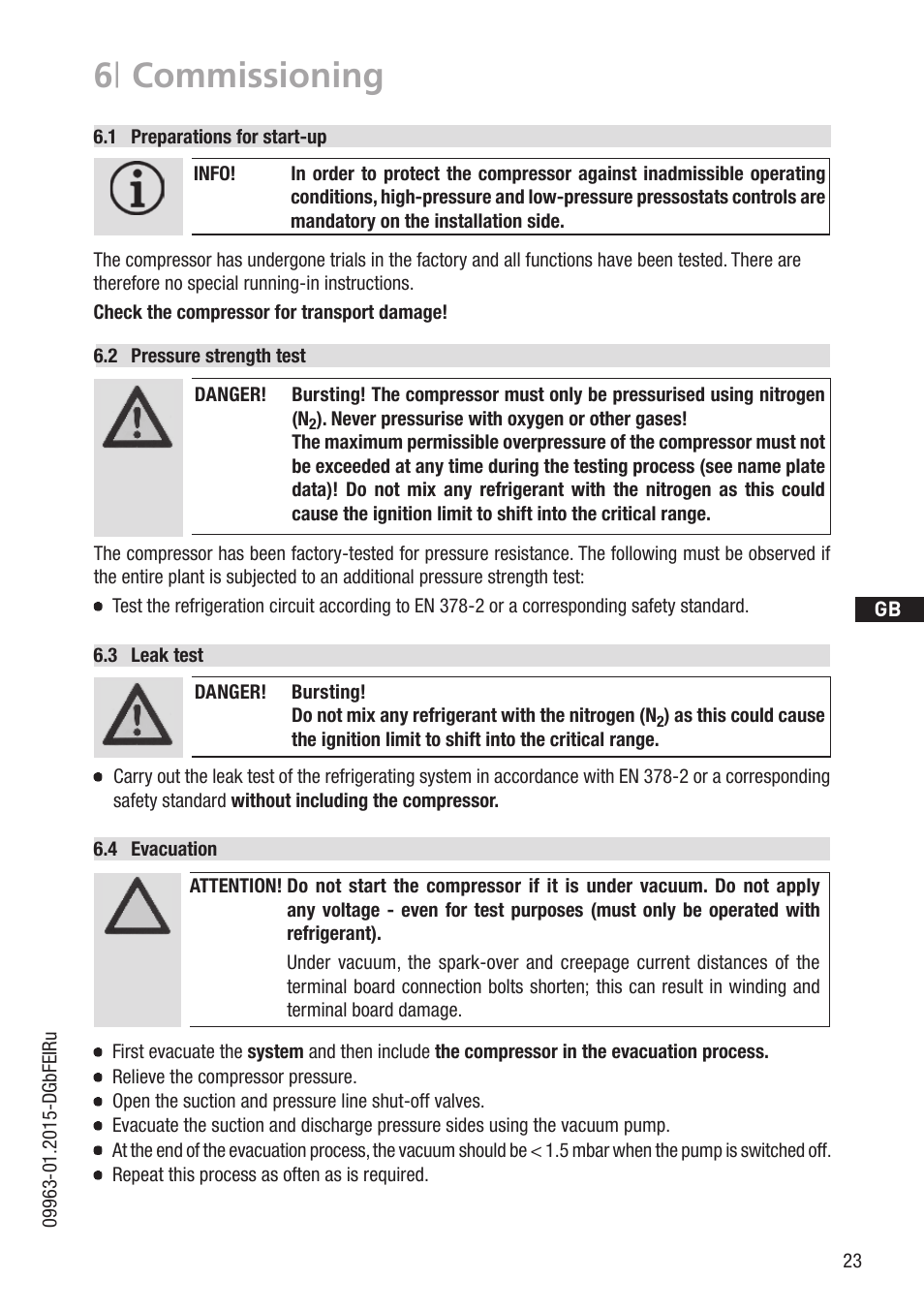 6 | commissioning | GEA Bock HG5 User Manual | Page 23 / 32