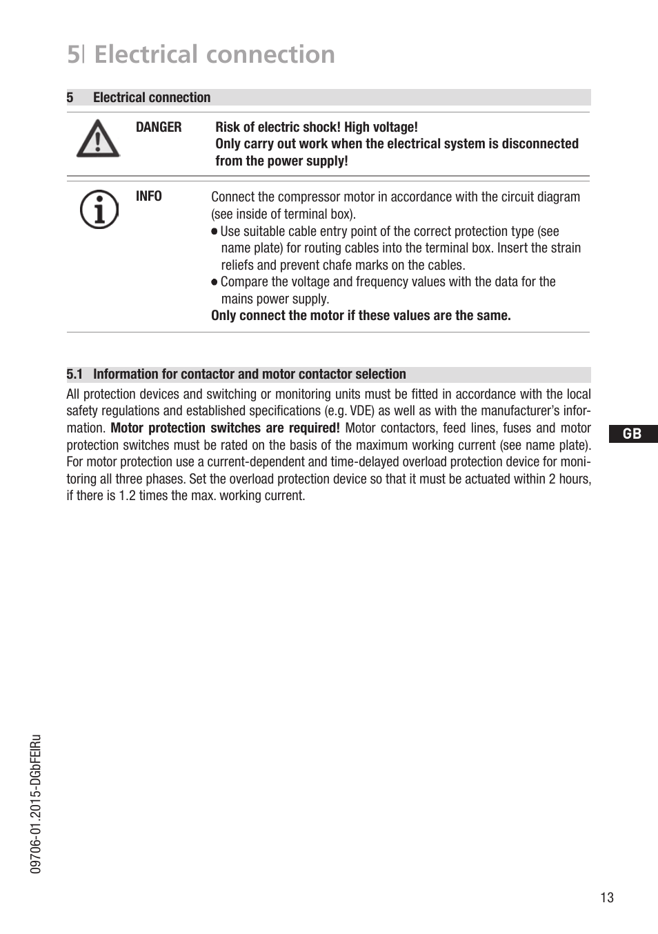 5 | electrical connection | GEA Bock HG7 User Manual | Page 13 / 34