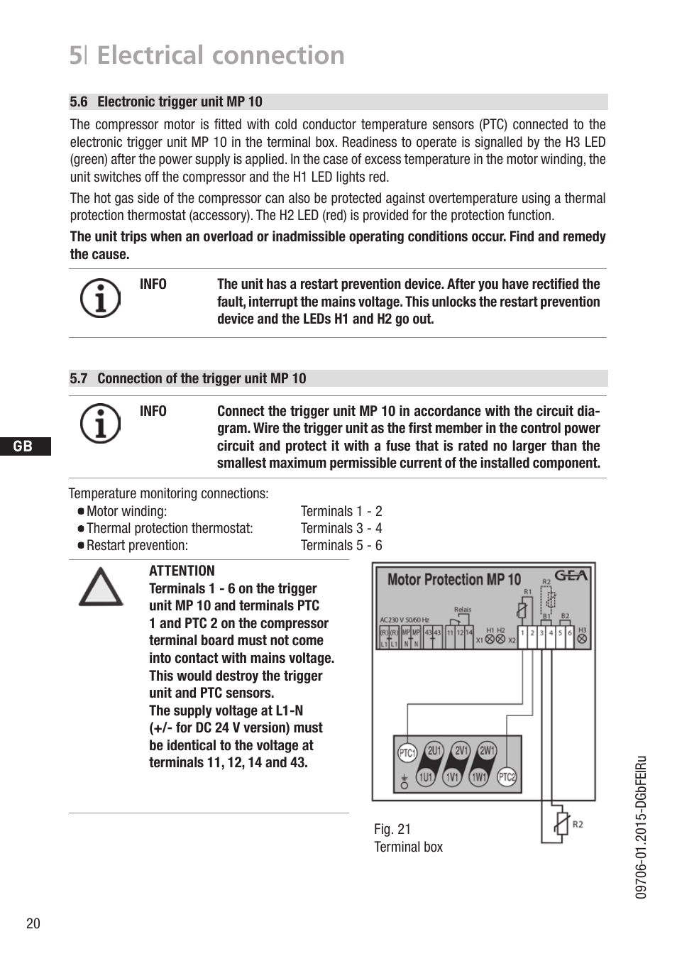 5 | electrical connection | GEA Bock HG7 User Manual | Page 20 / 34