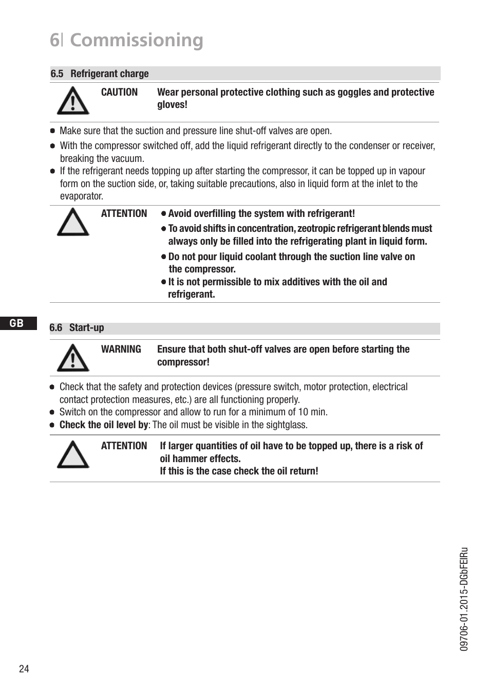 6 | commissioning | GEA Bock HG7 User Manual | Page 24 / 34