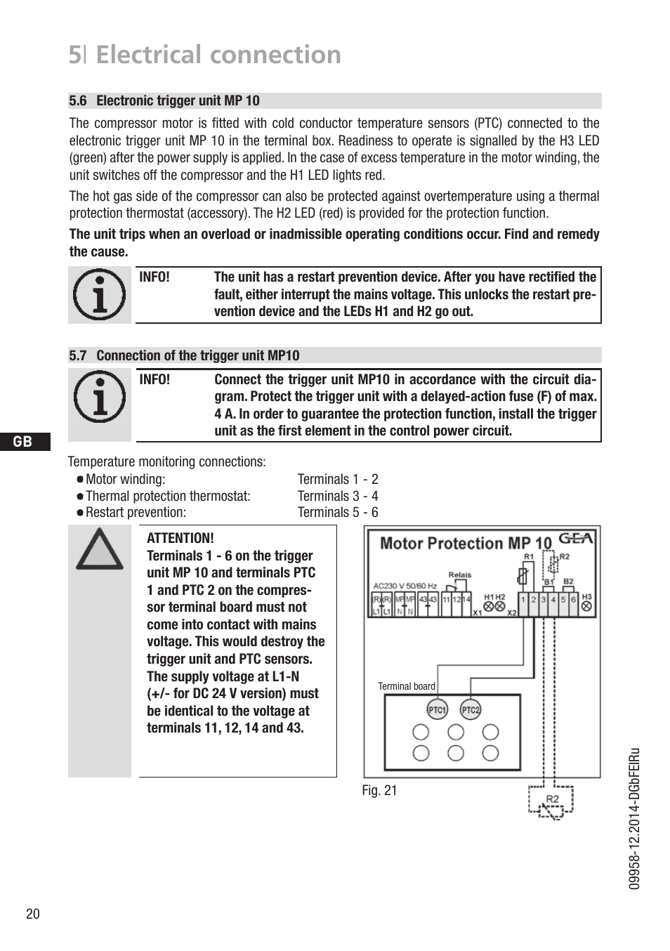5 | electrical connection | GEA Bock HG4 User Manual | Page 20 / 32