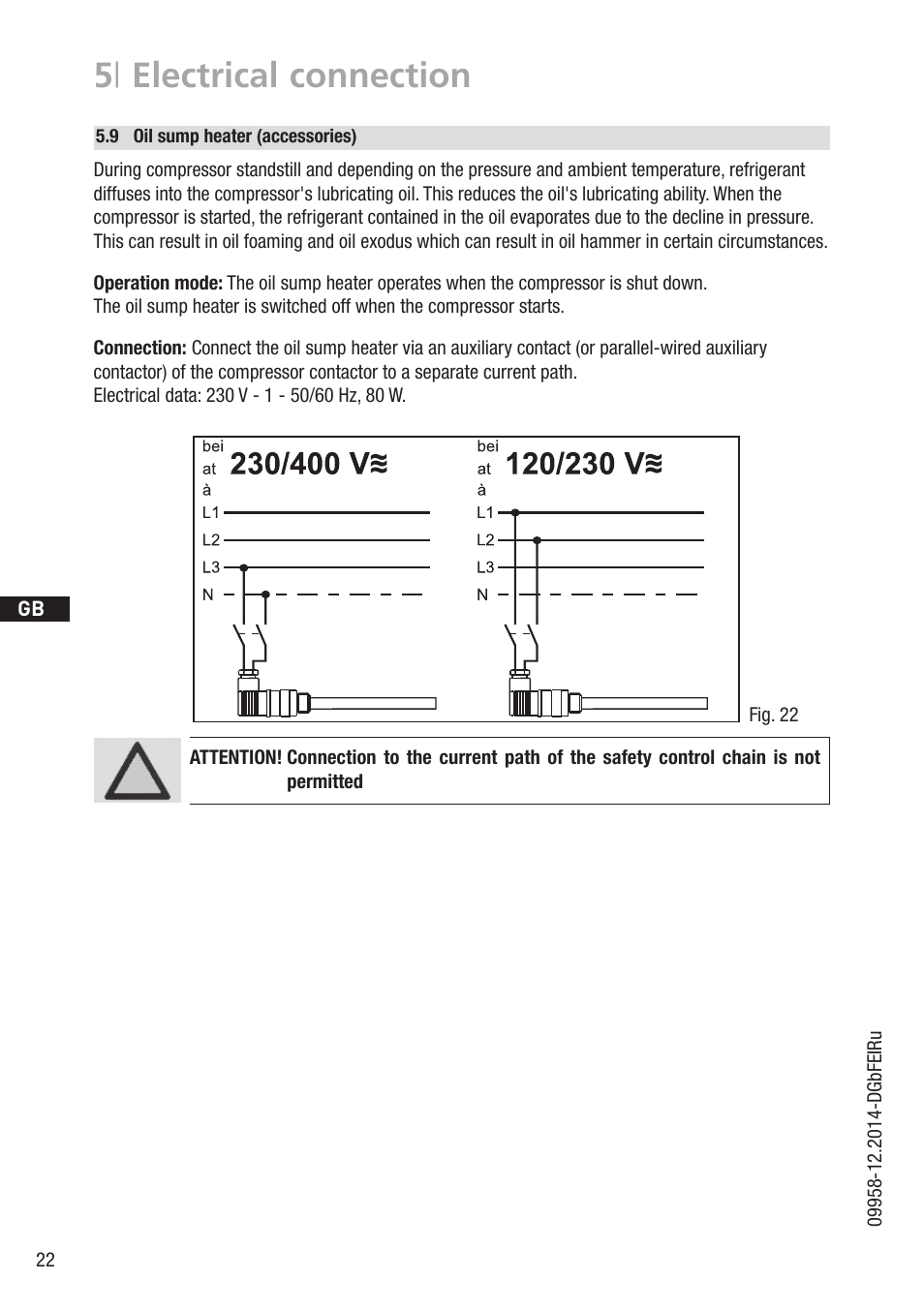 5 | electrical connection | GEA Bock HG4 User Manual | Page 22 / 32