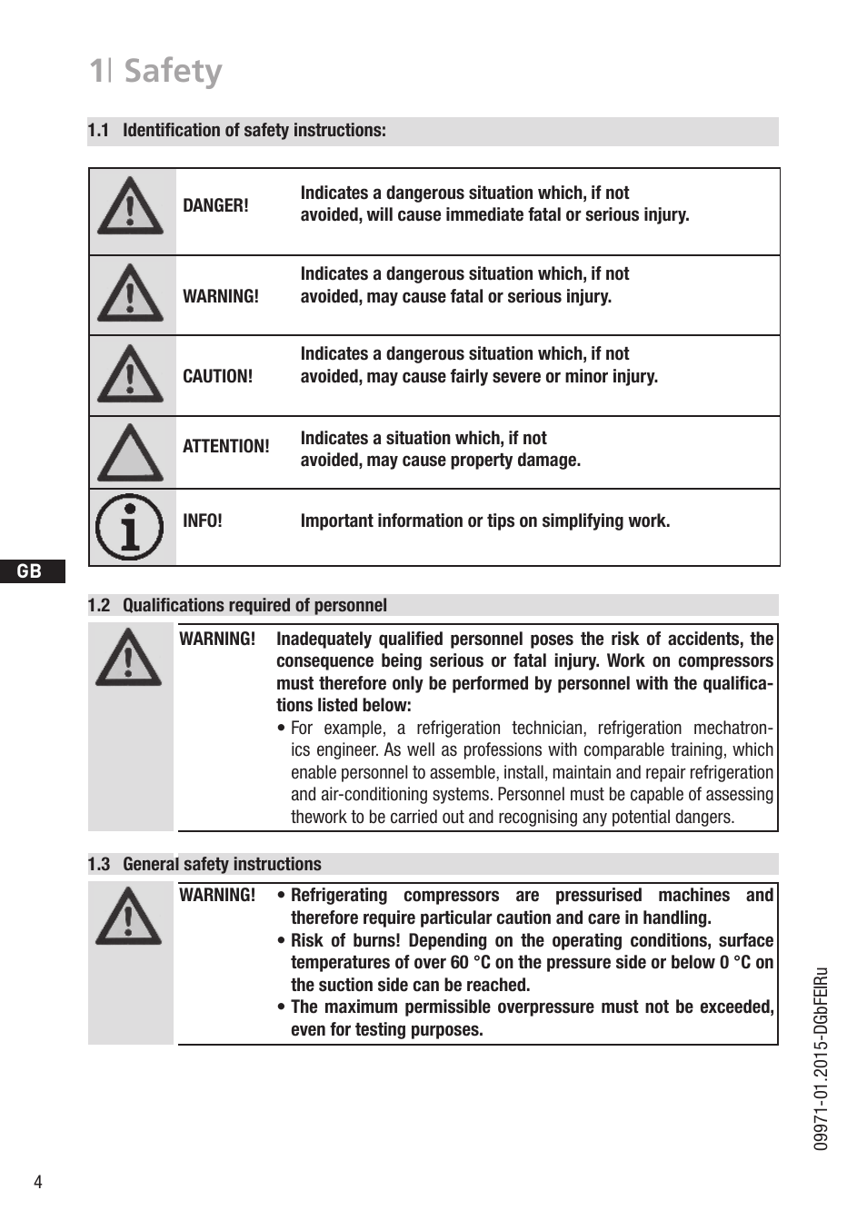 1 | safety | GEA Bock HG6 User Manual | Page 4 / 32