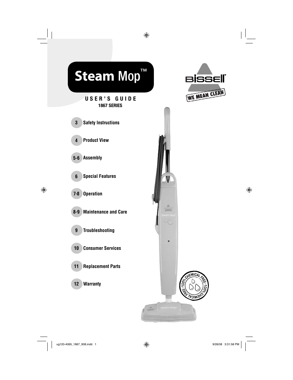 Bissell 1867 User Manual | 12 pages