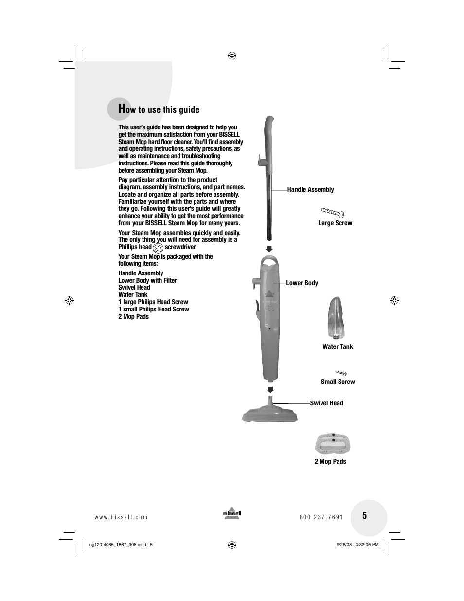 Ow to use this guide | Bissell 1867 User Manual | Page 5 / 12