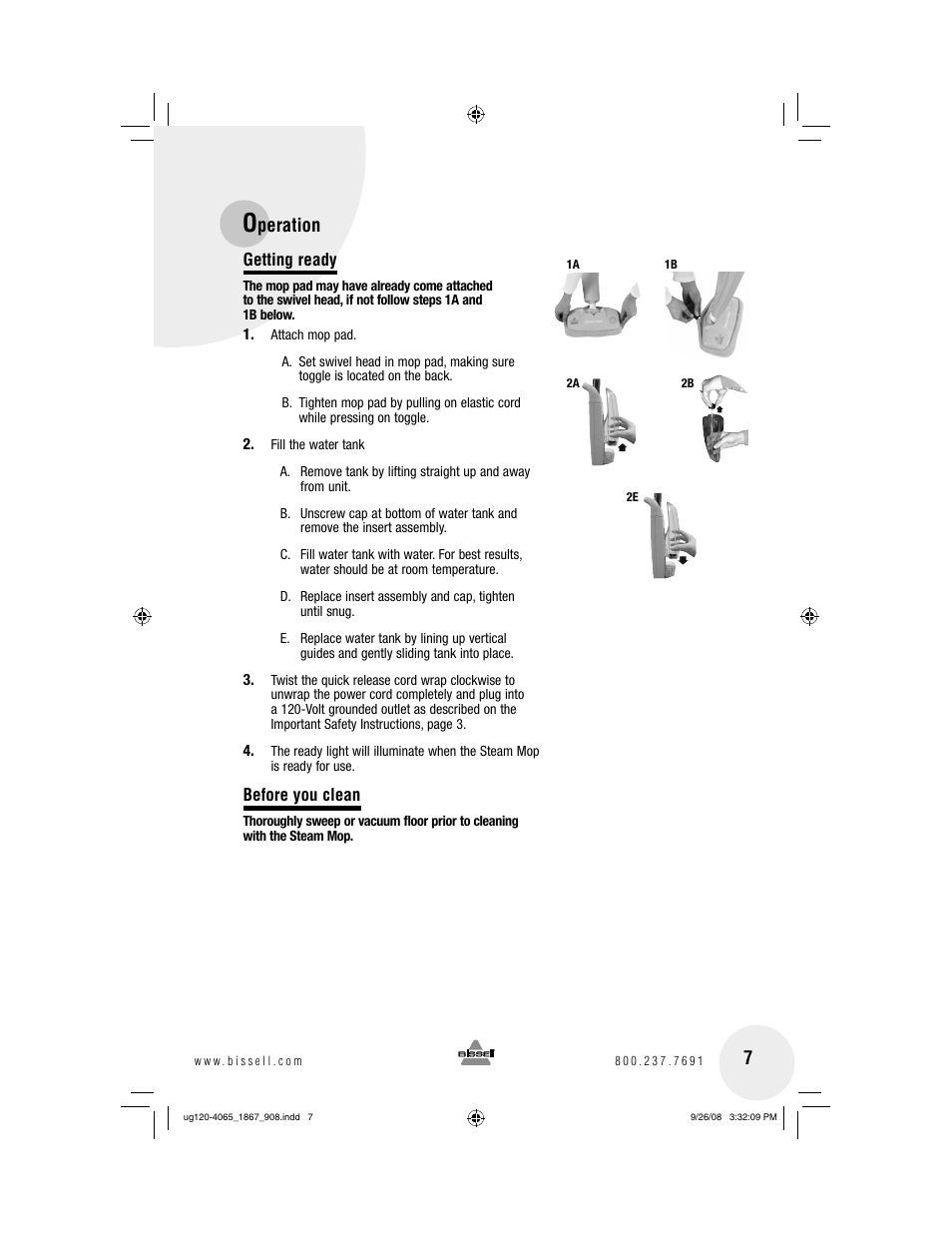 Peration 7 | Bissell 1867 User Manual | Page 7 / 12