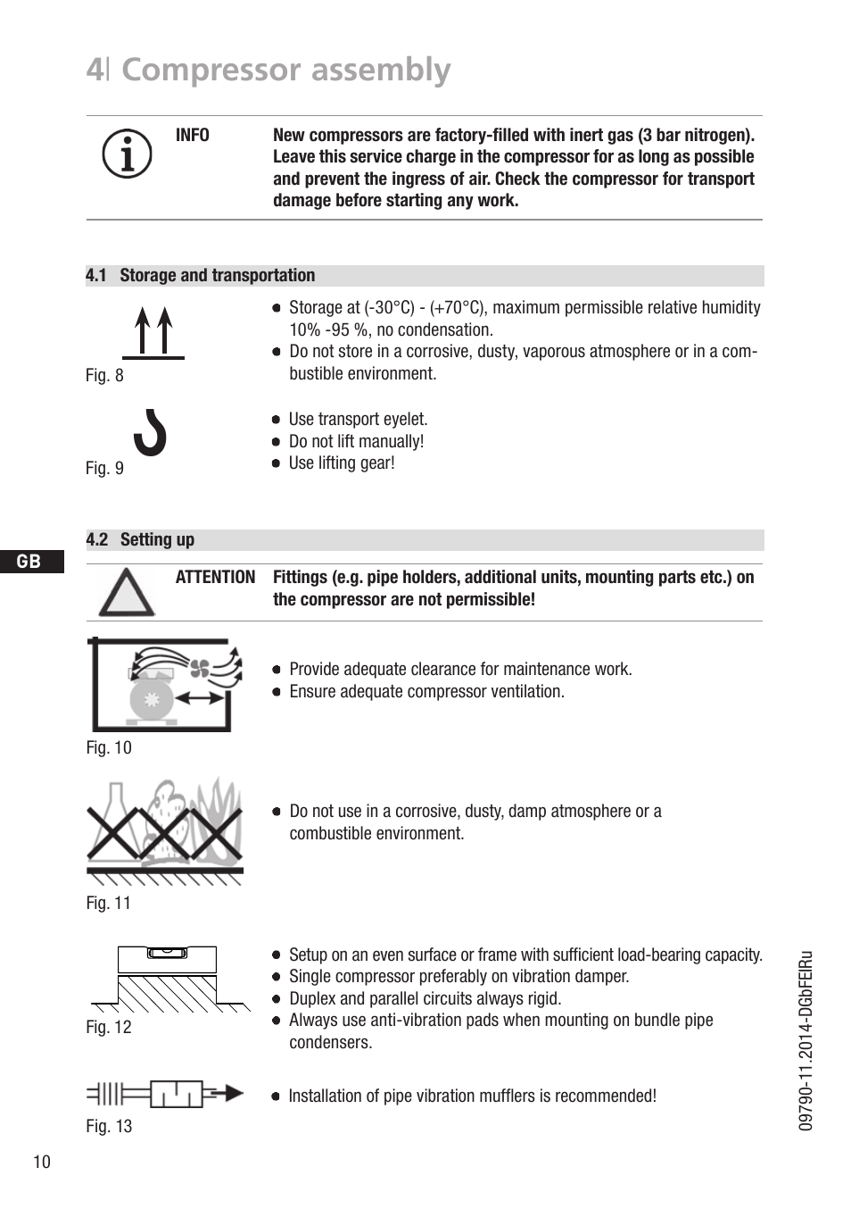 4 | compressor assembly, 1 wasserwaage | GEA Bock HG8 User Manual | Page 10 / 38