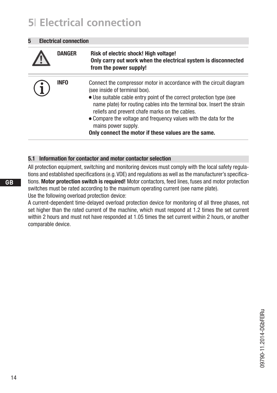 5 | electrical connection | GEA Bock HG8 User Manual | Page 14 / 38