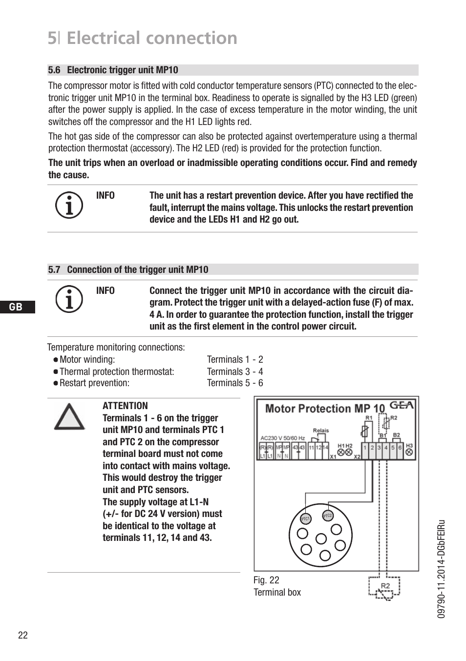 5 | electrical connection | GEA Bock HG8 User Manual | Page 22 / 38