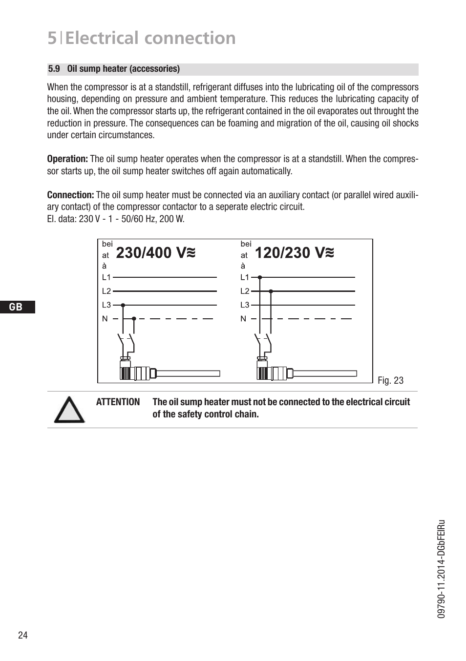 5 | electrical connection | GEA Bock HG8 User Manual | Page 24 / 38