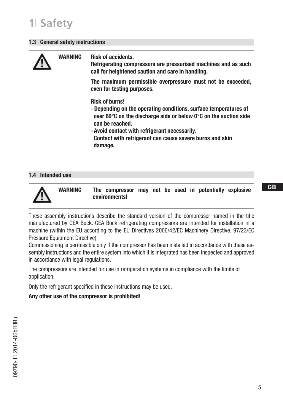 1 | safety | GEA Bock HG8 User Manual | Page 5 / 38