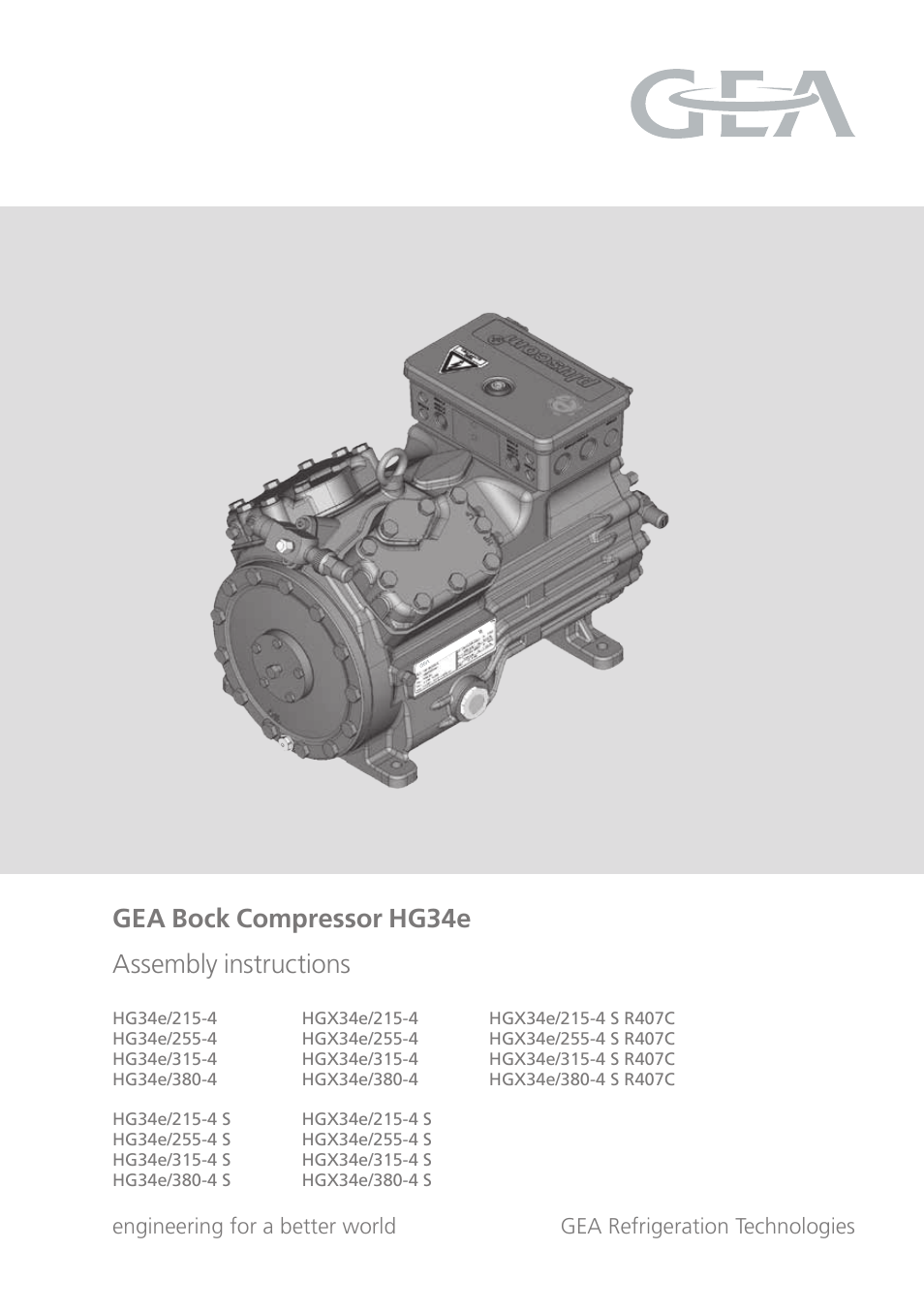 GEA Bock HG34e User Manual | 30 pages