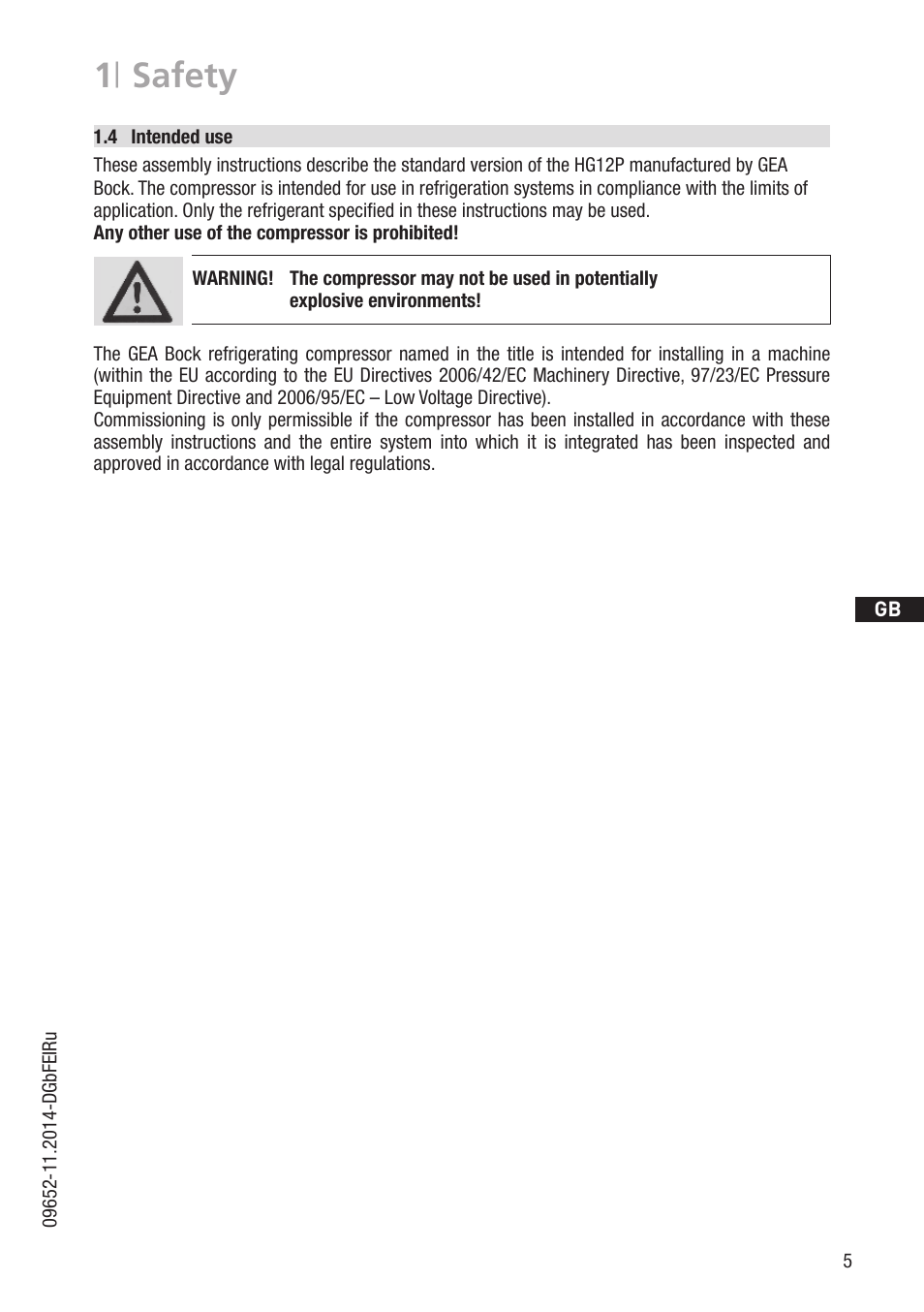 1 | safety | GEA Bock HG12Р User Manual | Page 5 / 26