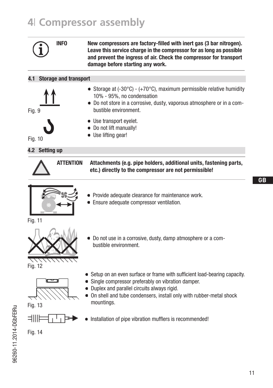 4 | compressor assembly, 1 wasserwaage | GEA Bock HG88e User Manual | Page 11 / 38
