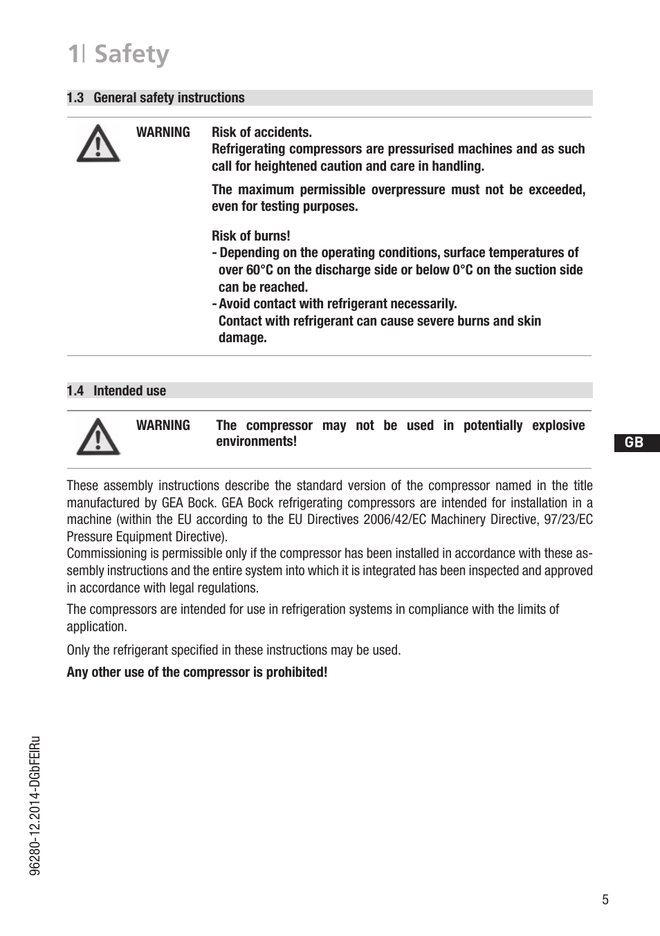 1 | safety | GEA Bock HG44e User Manual | Page 5 / 34