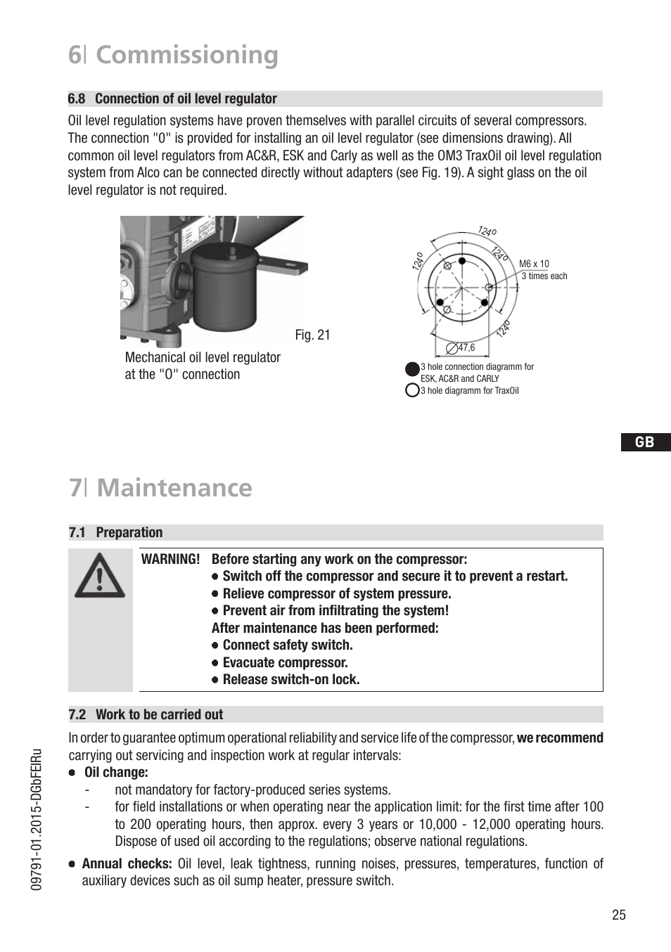 7 | maintenance, 6 | commissioning | GEA Bock HА4 User Manual | Page 25 / 32