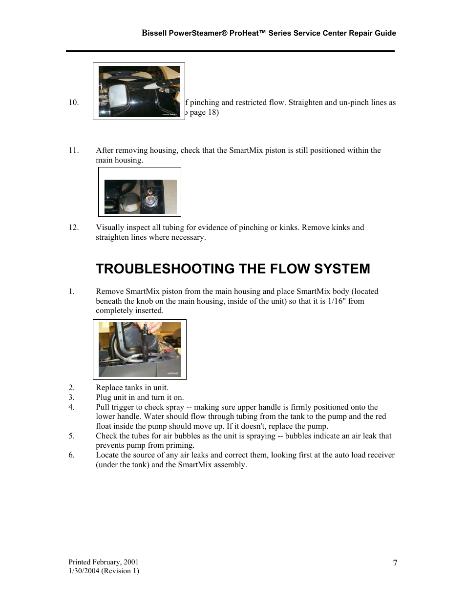 Troubleshooting the flow system | Bissell PROHEAT PRO-TECH 7920 User Manual | Page 8 / 22