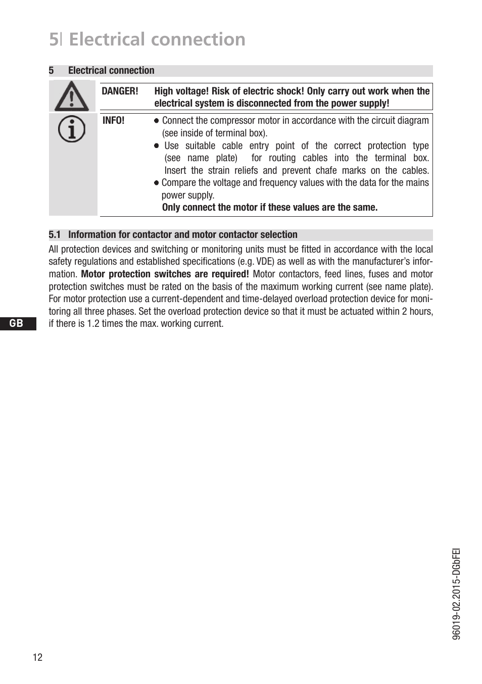 5 | electrical connection | GEA Bock HG22Р CO2 User Manual | Page 12 / 28