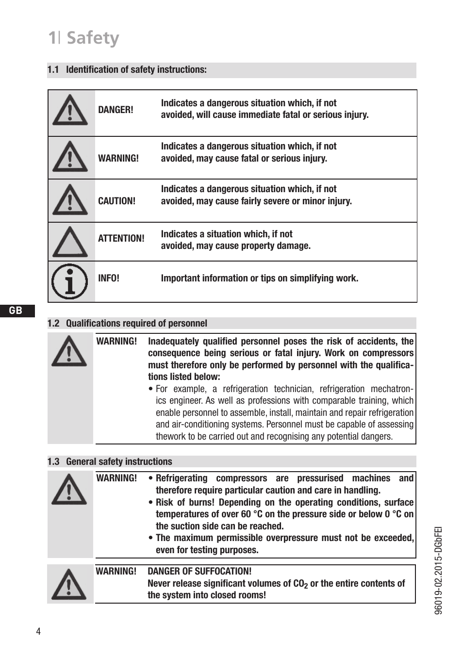 1 | safety | GEA Bock HG22Р CO2 User Manual | Page 4 / 28