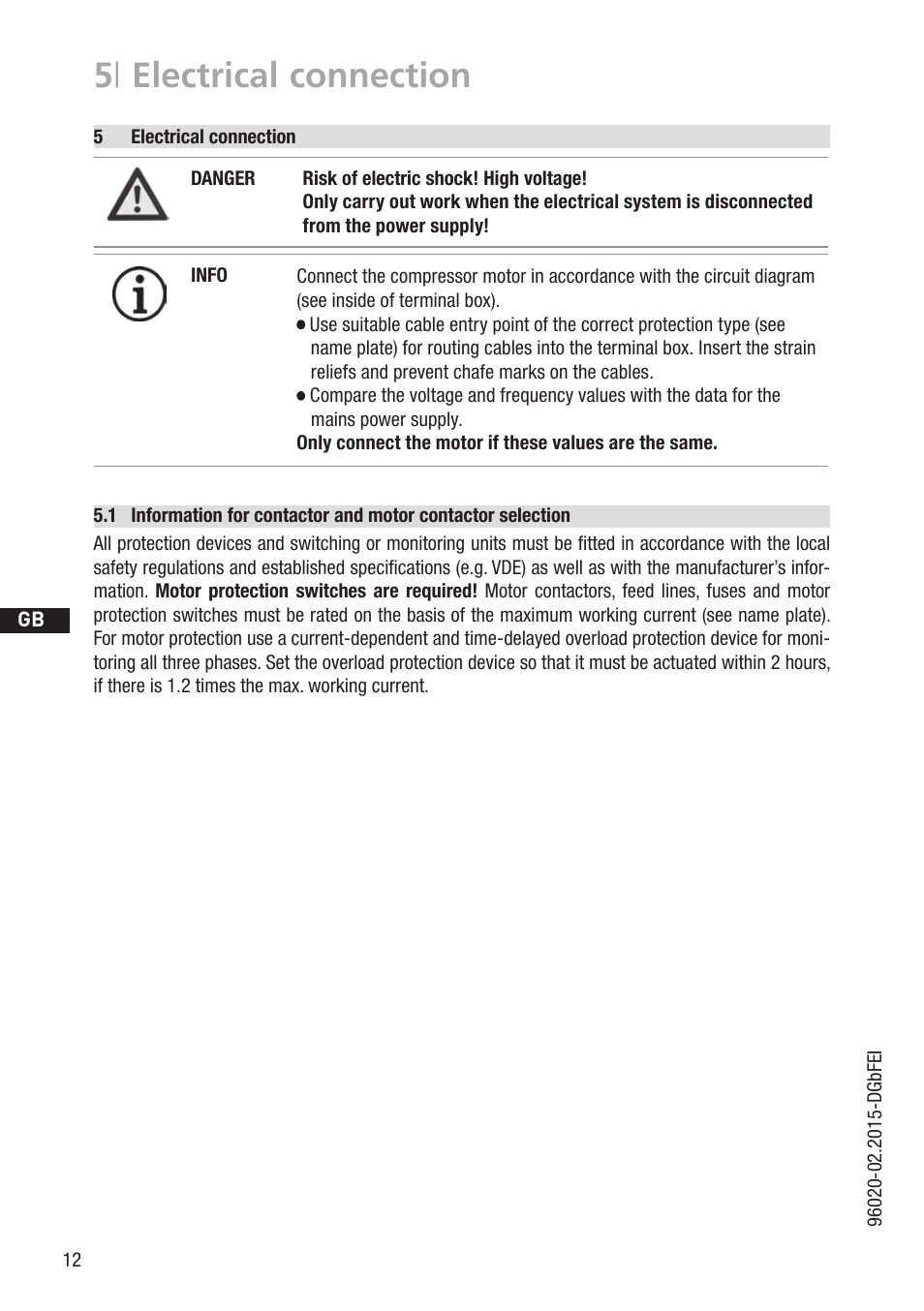 5 | electrical connection | GEA Bock HG4 CO2 User Manual | Page 12 / 30