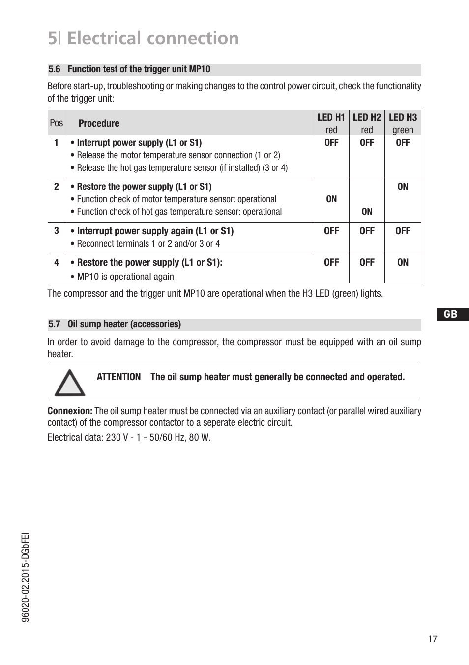 5 | electrical connection | GEA Bock HG4 CO2 User Manual | Page 17 / 30