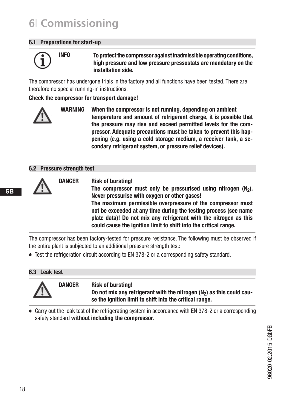 6 | commissioning | GEA Bock HG4 CO2 User Manual | Page 18 / 30