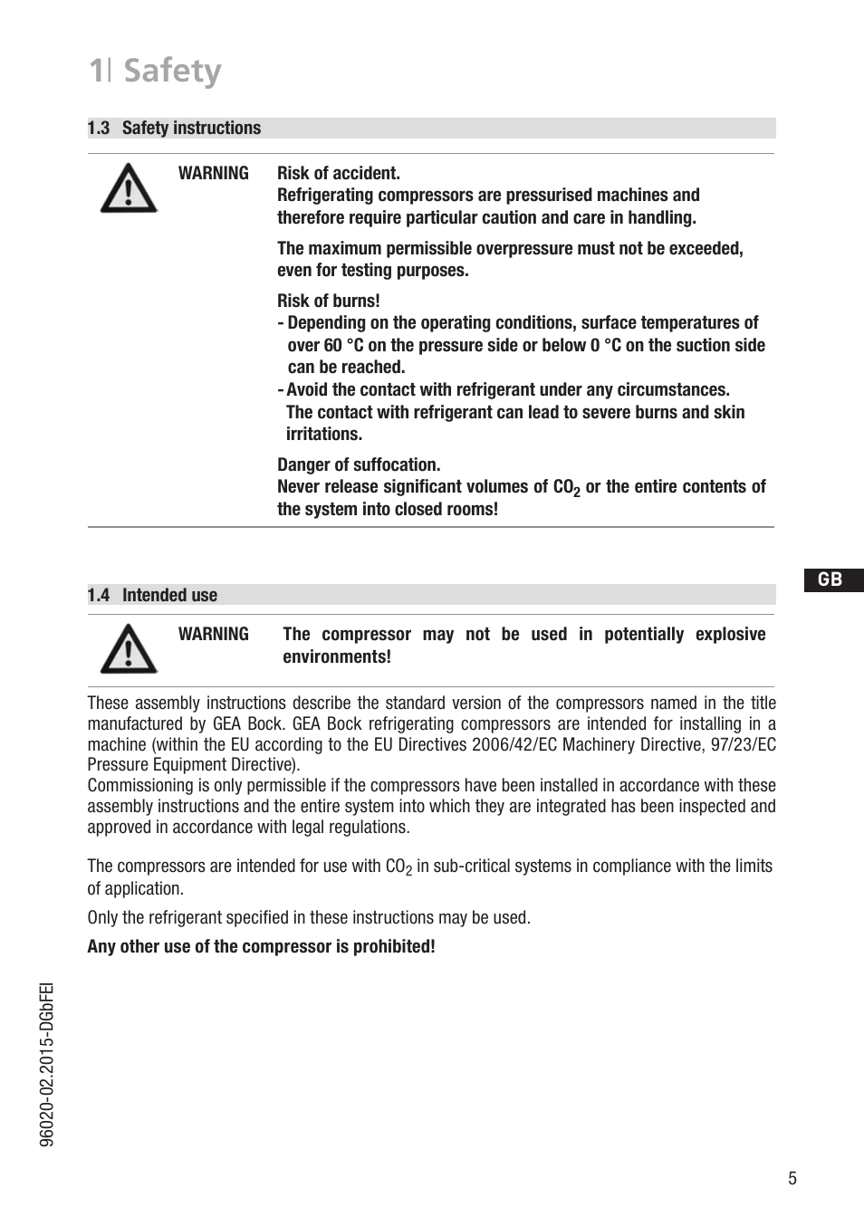 1 | safety | GEA Bock HG4 CO2 User Manual | Page 5 / 30