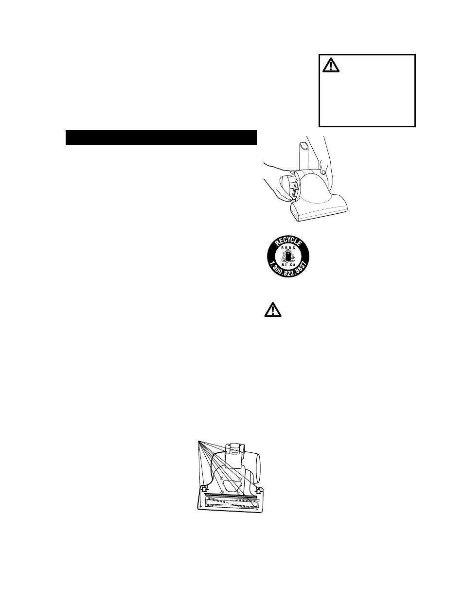 Warning, Battery removal and disposal, Maintenance | Replacement filters | Bissell 3301 User Manual | Page 7 / 10