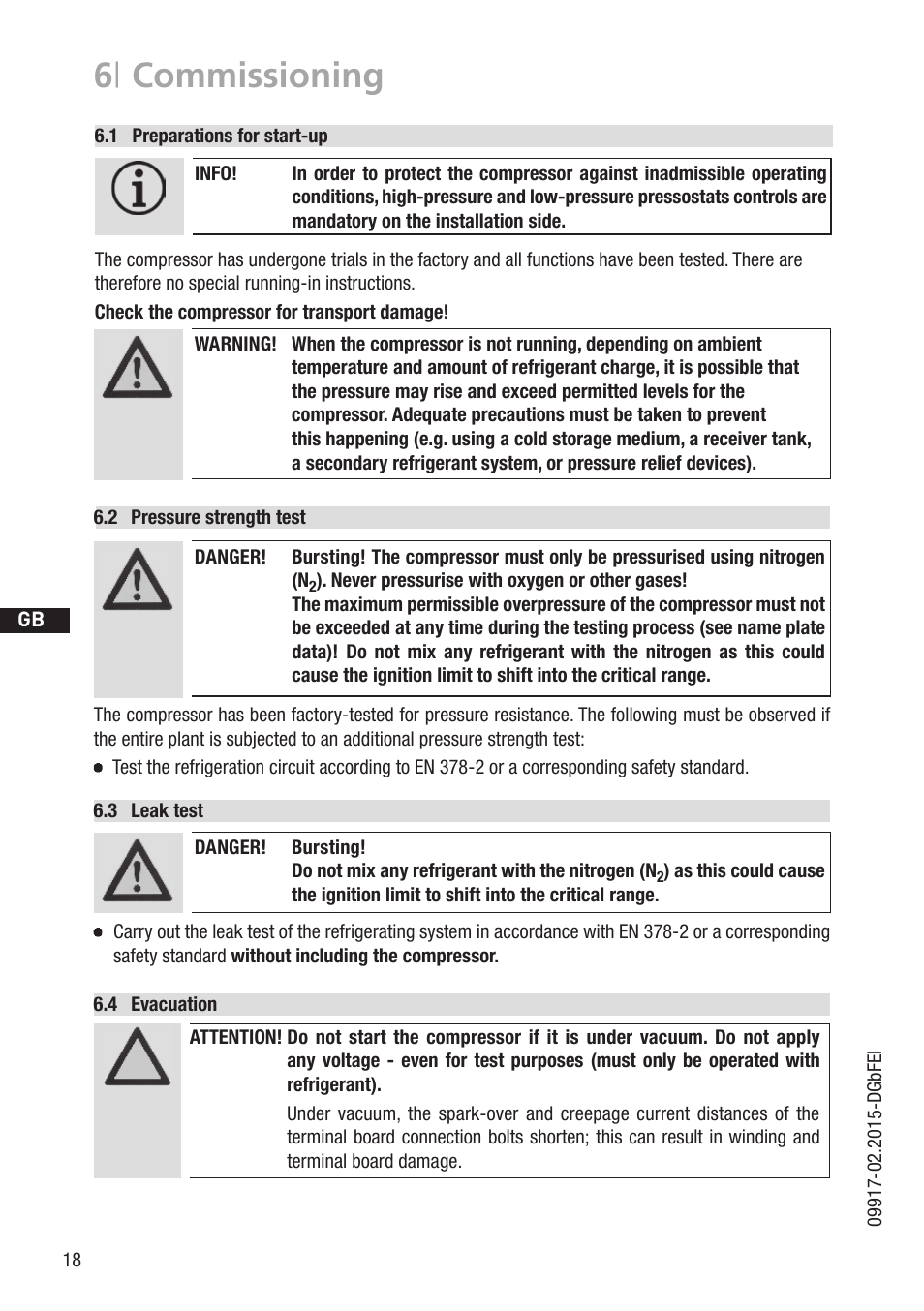 6 | commissioning | GEA Bock HG12Р CO2 User Manual | Page 18 / 28
