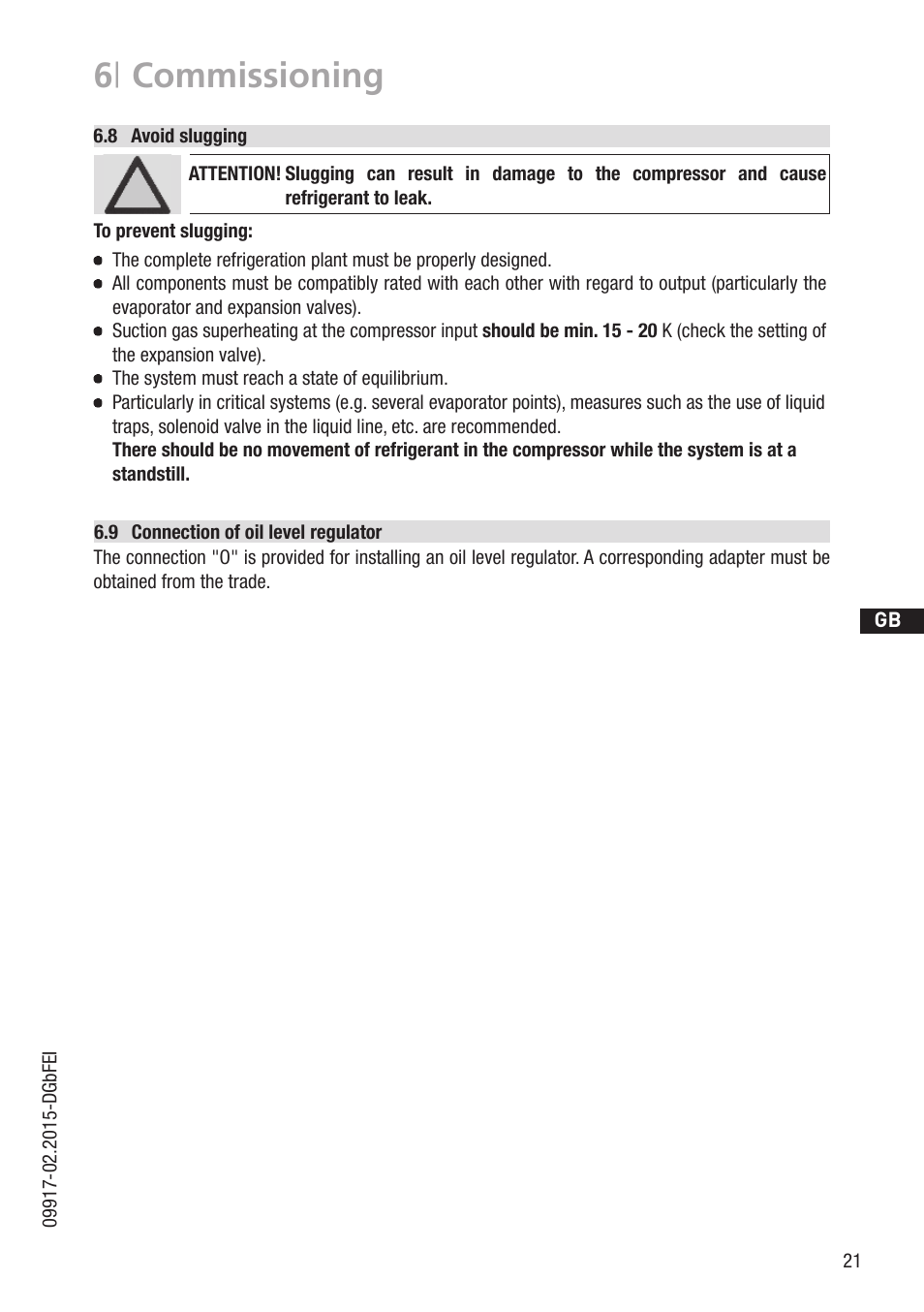 6 | commissioning | GEA Bock HG12Р CO2 User Manual | Page 21 / 28