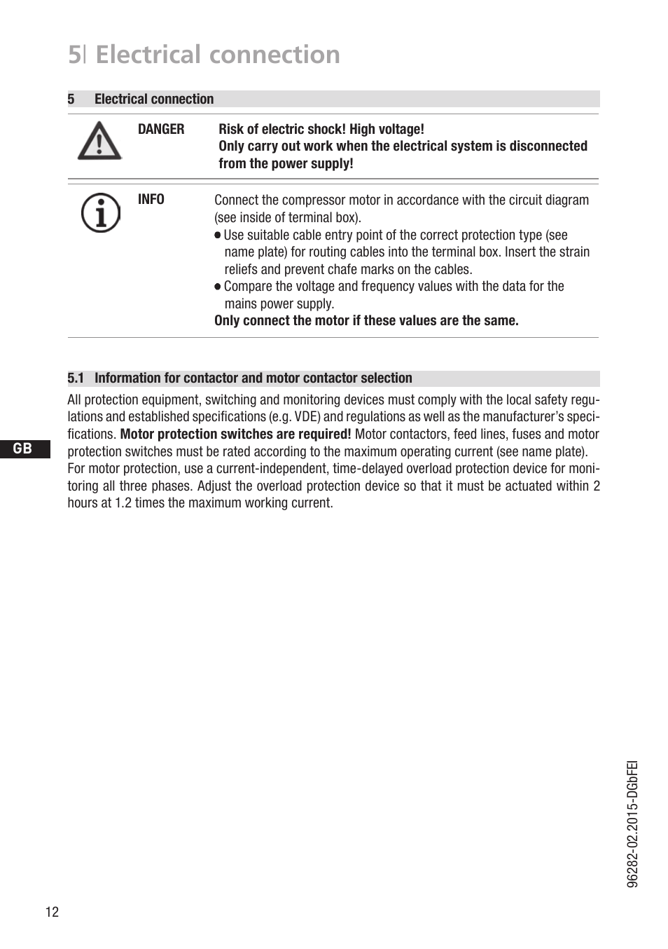 5 | electrical connection | GEA Bock HG12e CO2 User Manual | Page 12 / 28