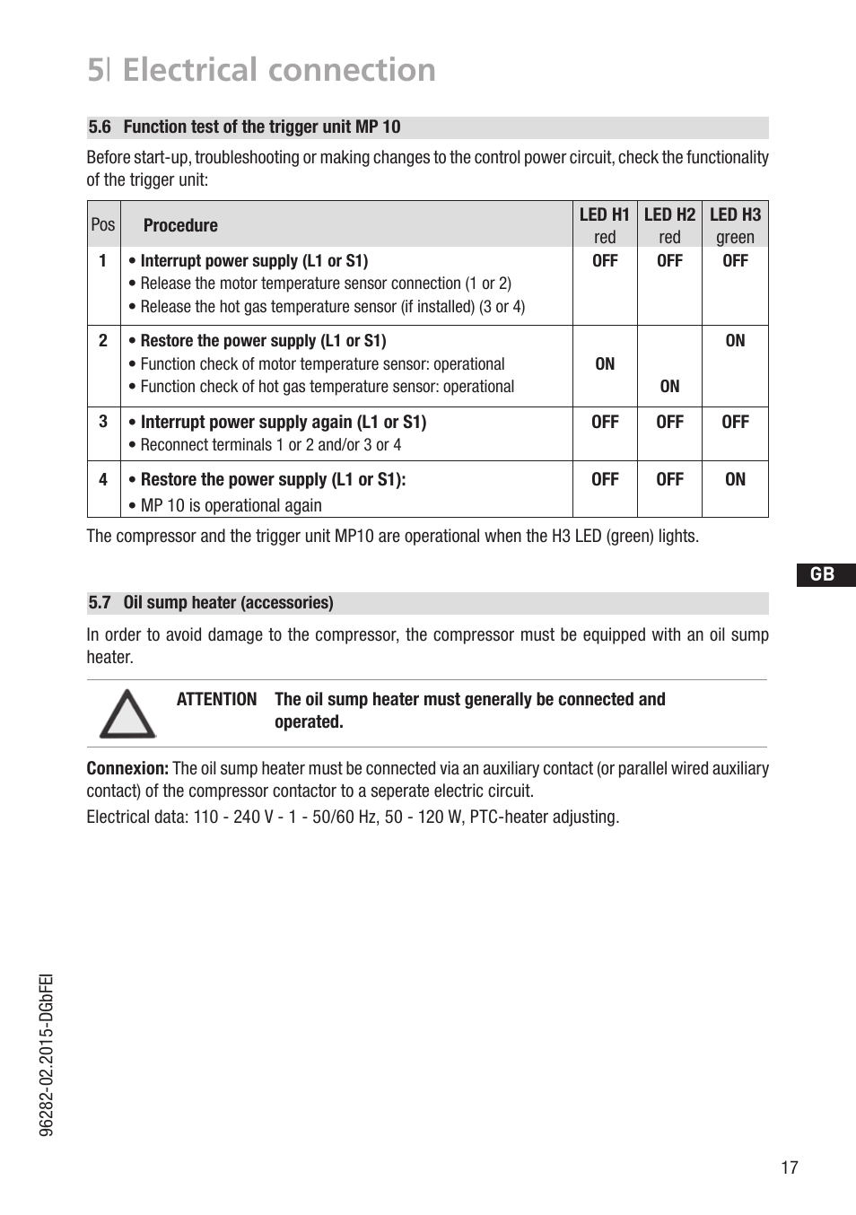 5 | electrical connection | GEA Bock HG12e CO2 User Manual | Page 17 / 28