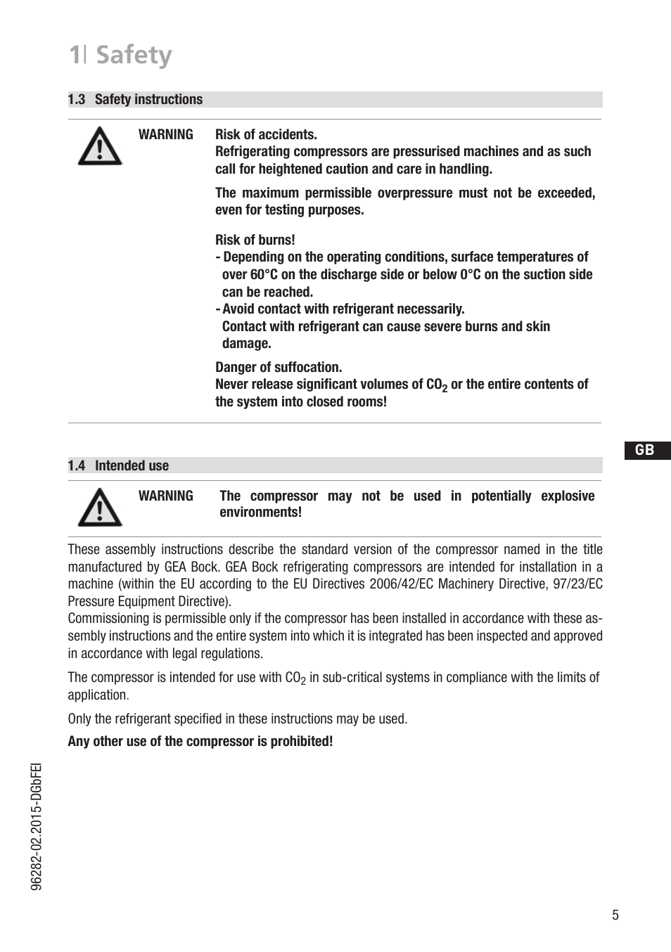 1 | safety | GEA Bock HG12e CO2 User Manual | Page 5 / 28