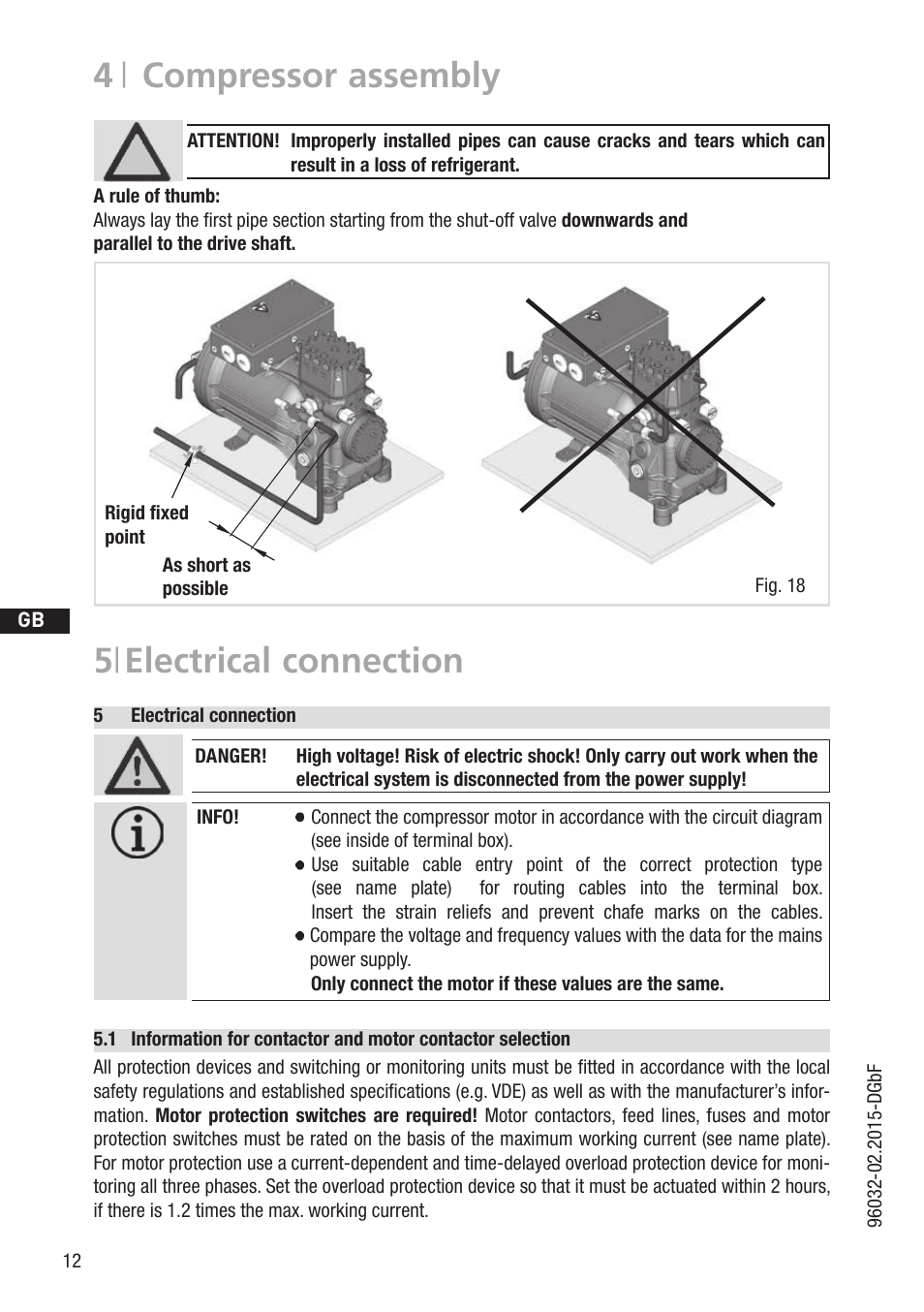 4 | compressor assembly, 5 | electrical connection | GEA Bock HGX2 CO2 T User Manual | Page 12 / 28