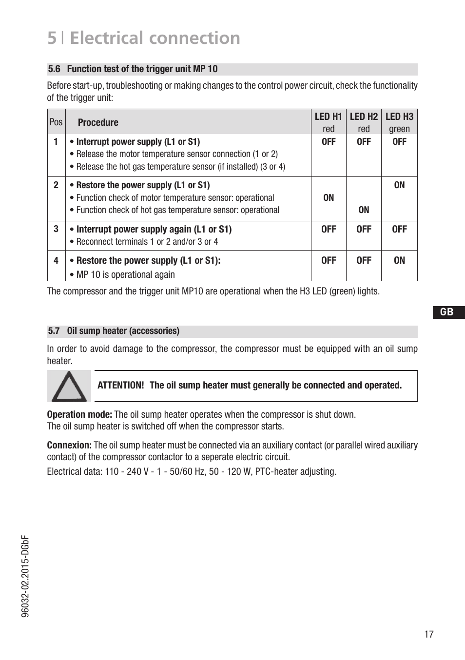 5 | electrical connection | GEA Bock HGX2 CO2 T User Manual | Page 17 / 28
