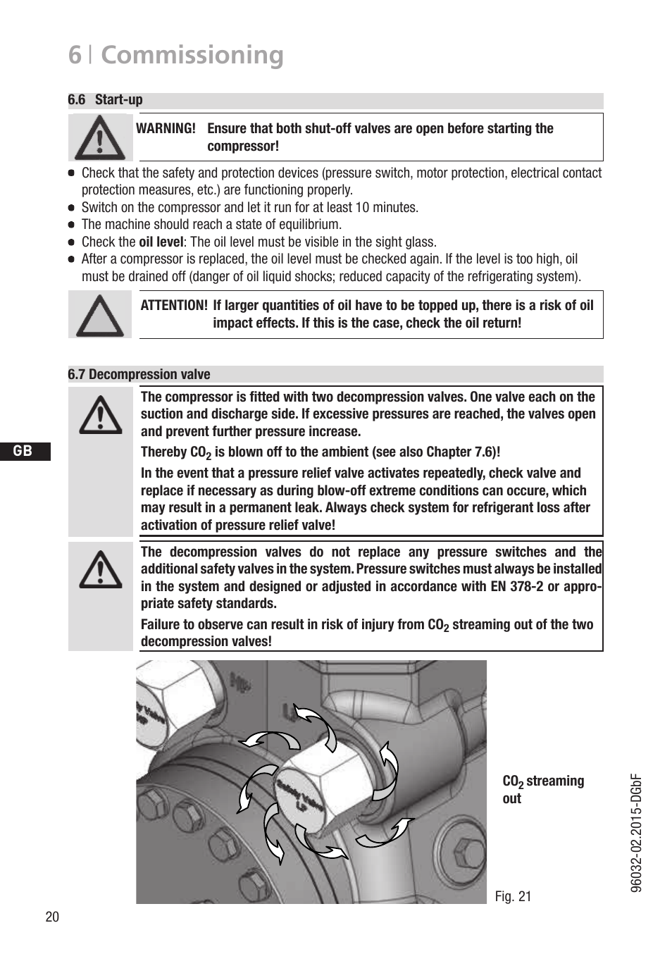 6 | commissioning | GEA Bock HGX2 CO2 T User Manual | Page 20 / 28