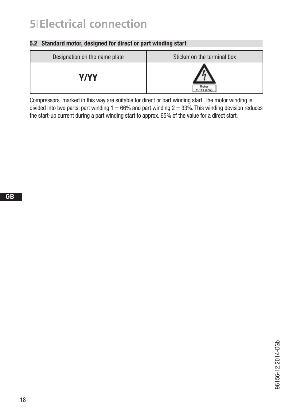 5 | electrical connection, Y/yy | GEA Bock HGX34 CO2 T User Manual | Page 18 / 40