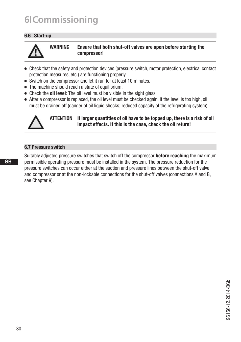 6 | commissioning | GEA Bock HGX34 CO2 T User Manual | Page 30 / 40