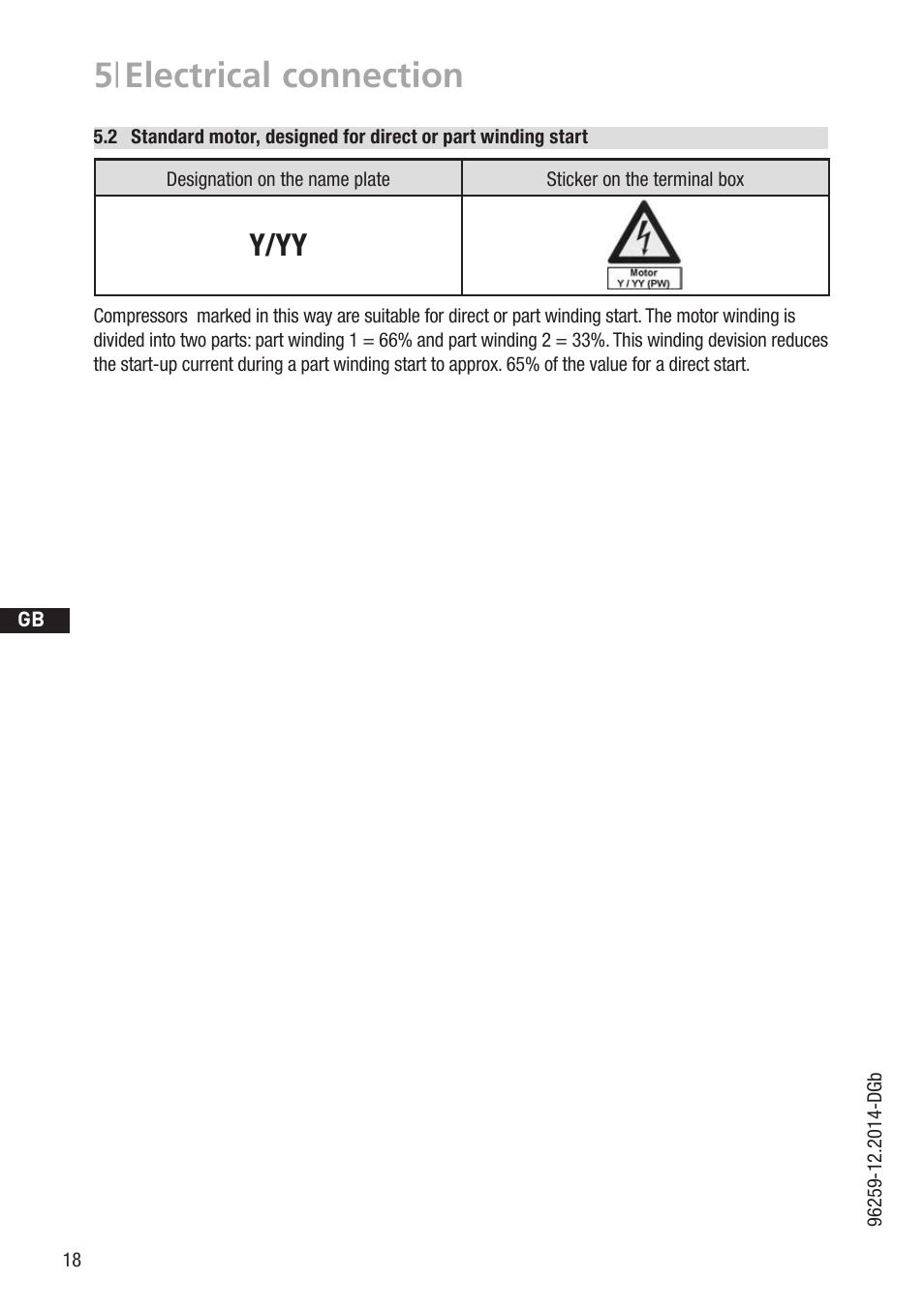 5 | electrical connection, Y/yy | GEA Bock HGX46 CO2 T User Manual | Page 18 / 40