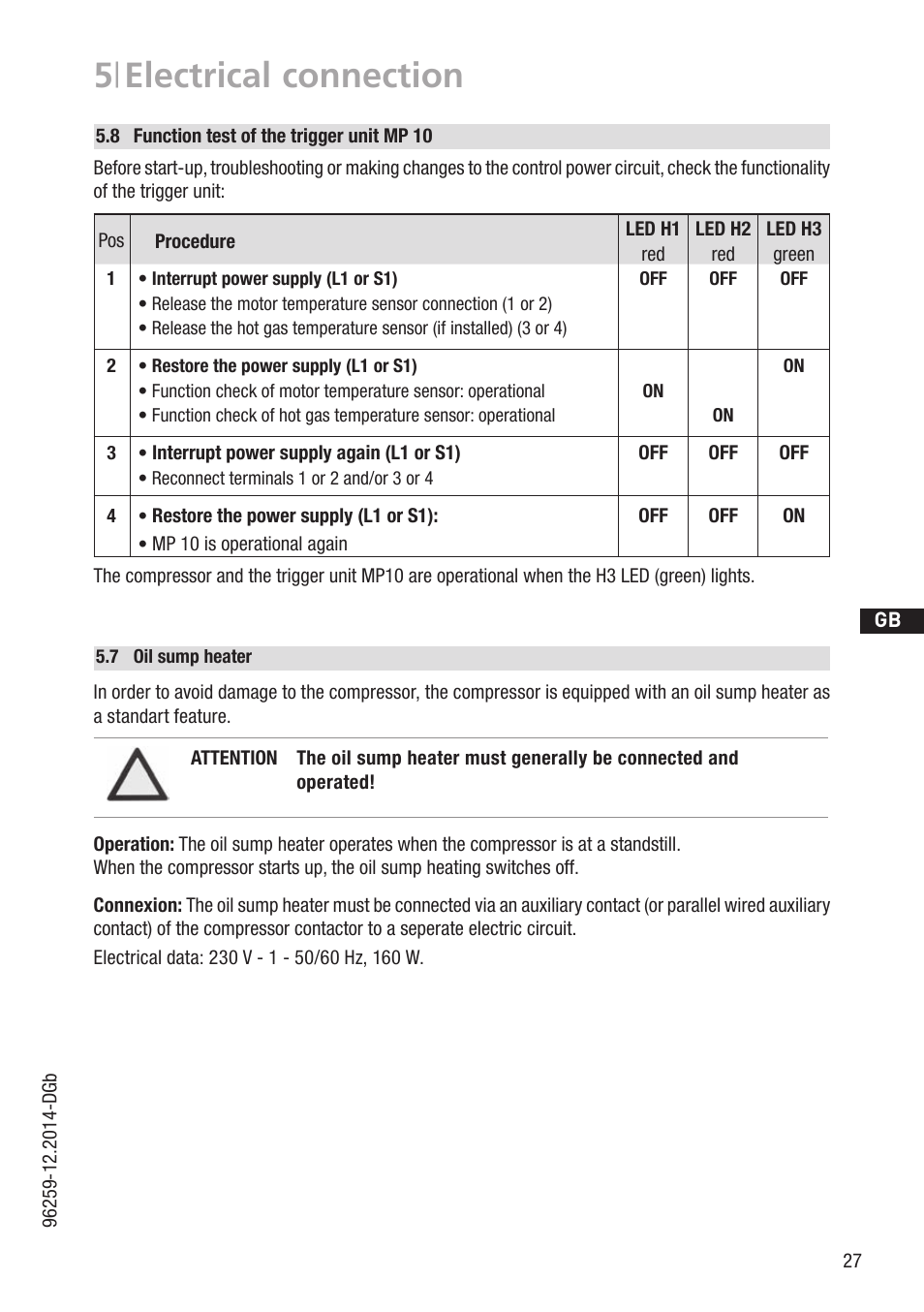 5 | electrical connection | GEA Bock HGX46 CO2 T User Manual | Page 27 / 40