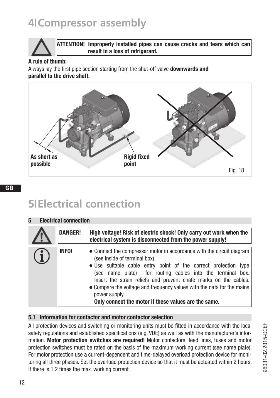 5 | electrical connection, 4 | compressor assembly | GEA Bock HAX2 CO2 T User Manual | Page 12 / 28