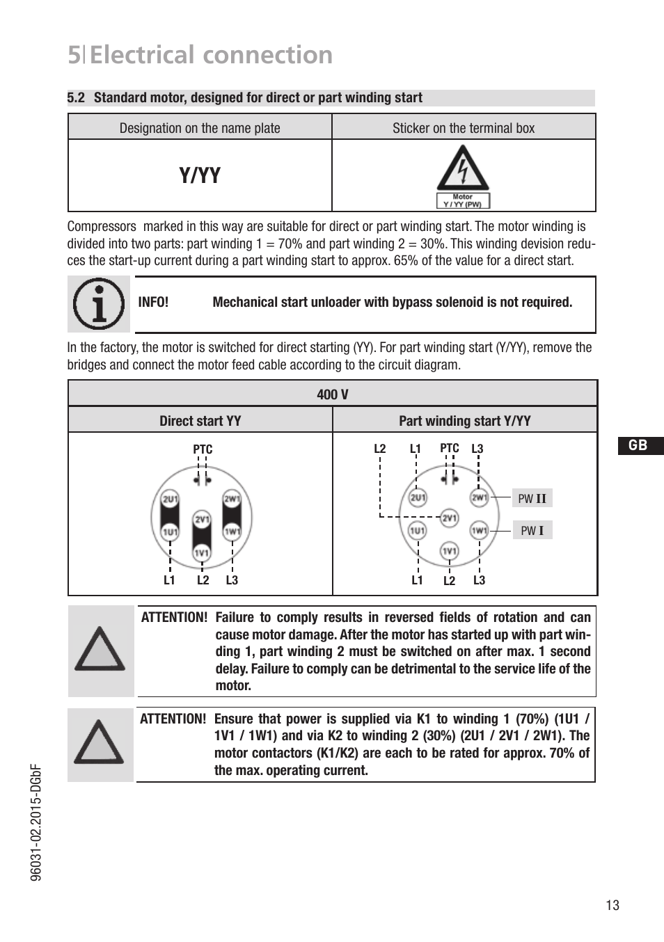 5 | electrical connection, Y/yy | GEA Bock HAX2 CO2 T User Manual | Page 13 / 28
